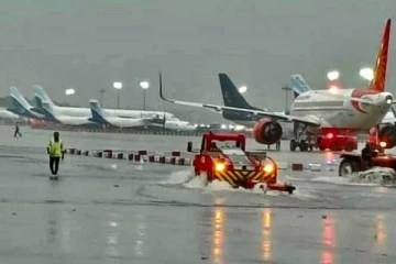 Planes submerged in water at Chennai airport