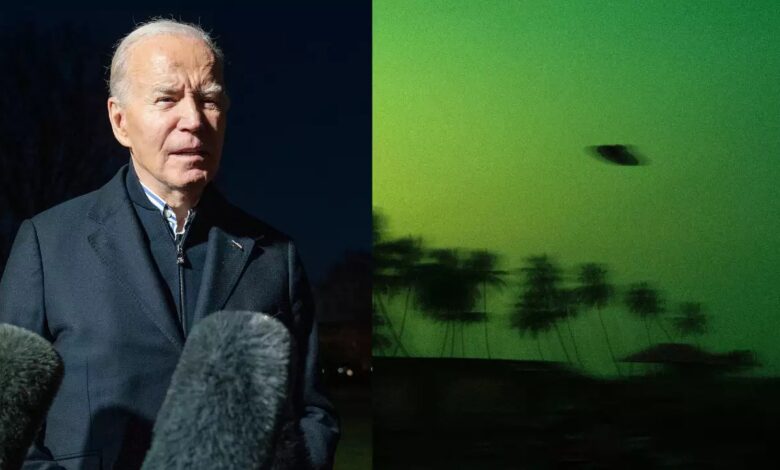 An unidentified object flew in the sky during a US President Joe Biden rally