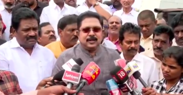 TTV.Thinakaran praised the Tamil Nadu government for saving the people during Cyclone