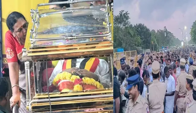 Vijayakanth's funeral procession begins