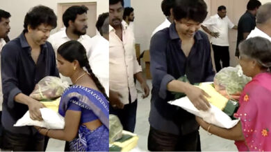 Vijay distributed relief items to the people of Nellai