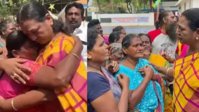 Premalatha hugged and consoled the crying women who lost everything in the flood