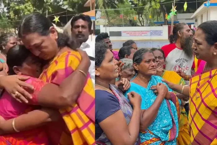 Premalatha hugged and consoled the crying women who lost everything in the flood