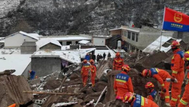 At least 47 people were buried in a landslide in southwest China's Liangshuikun village yesterday.